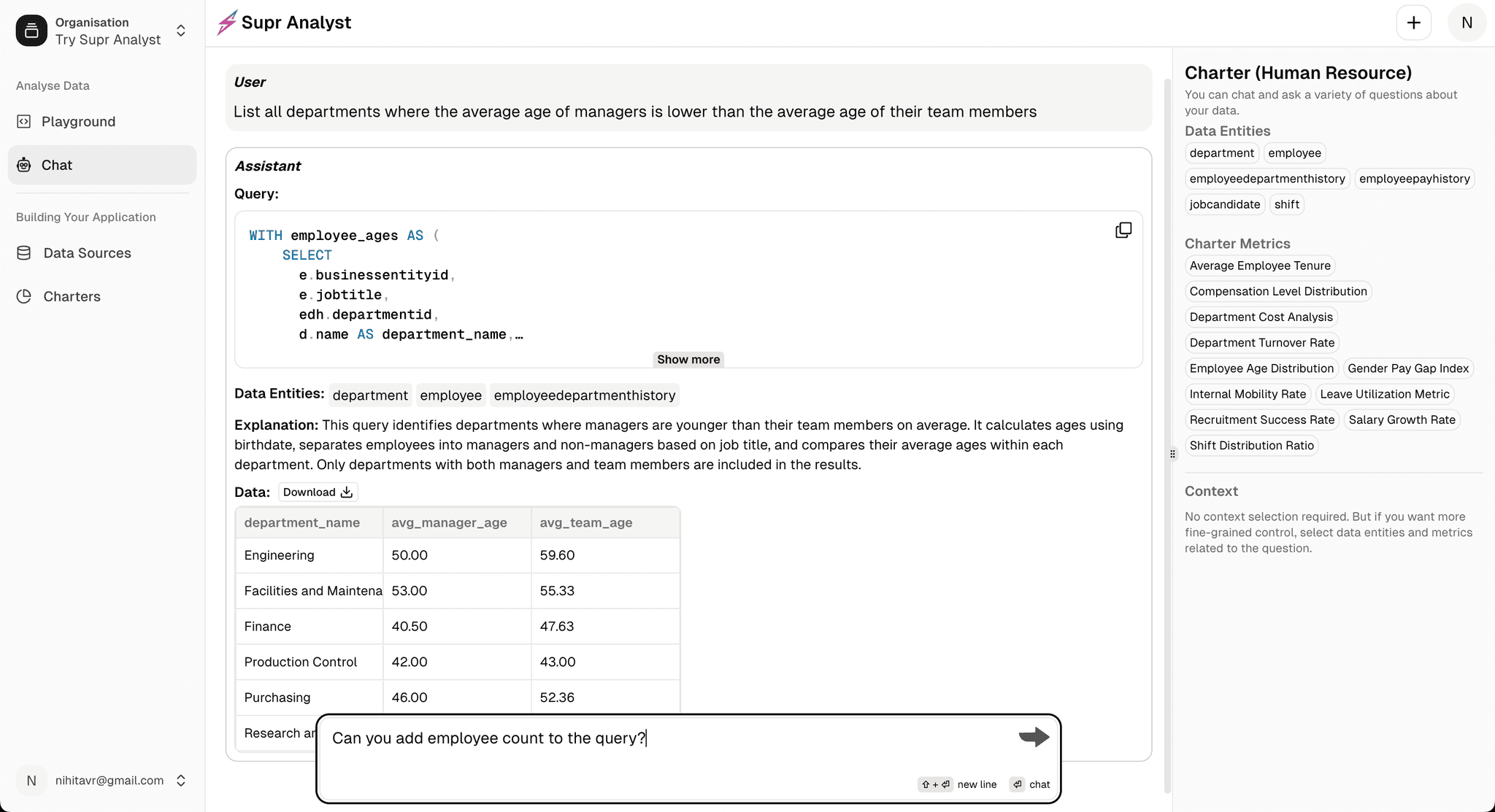 Chat with data